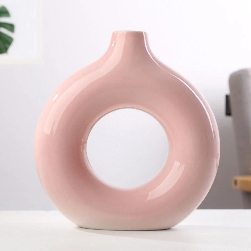 Elegant frosted porcelain biscuit vase for modern flower arranging