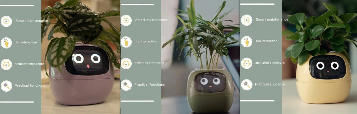 Smart Planter with AI and 7 sensors for easy plant care in various colours