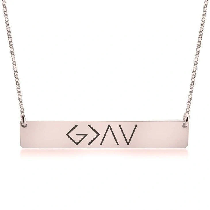 Elegant women's horizontal bar pendant necklace in gold and rose gold