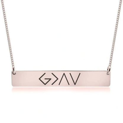 Elegant women's horizontal bar pendant necklace in gold and rose gold