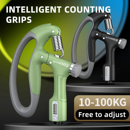 Smart Counting Grip with adjustable resistance for hand and forearm training