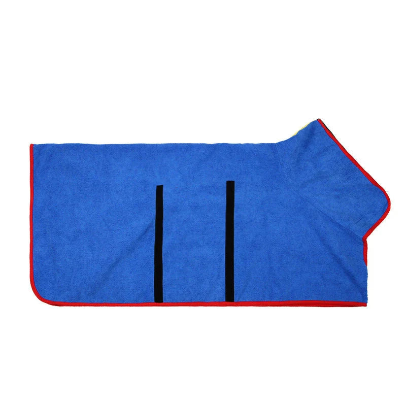 Premium microfiber pet drying bathrobe with adjustable strap and soft lining for superior comfort and absorbency