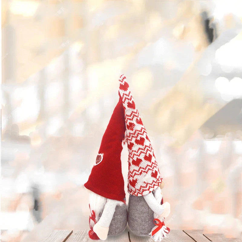 Plush gnome decorations in Cupid-inspired and romantic designs for Valentine's Day and holiday decor