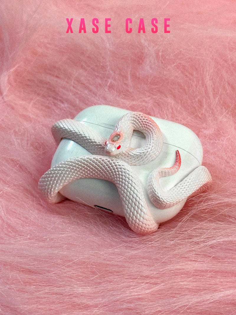 Spooky AirPods Pro case with creepy snake design, offers superior protection for wireless earphones
