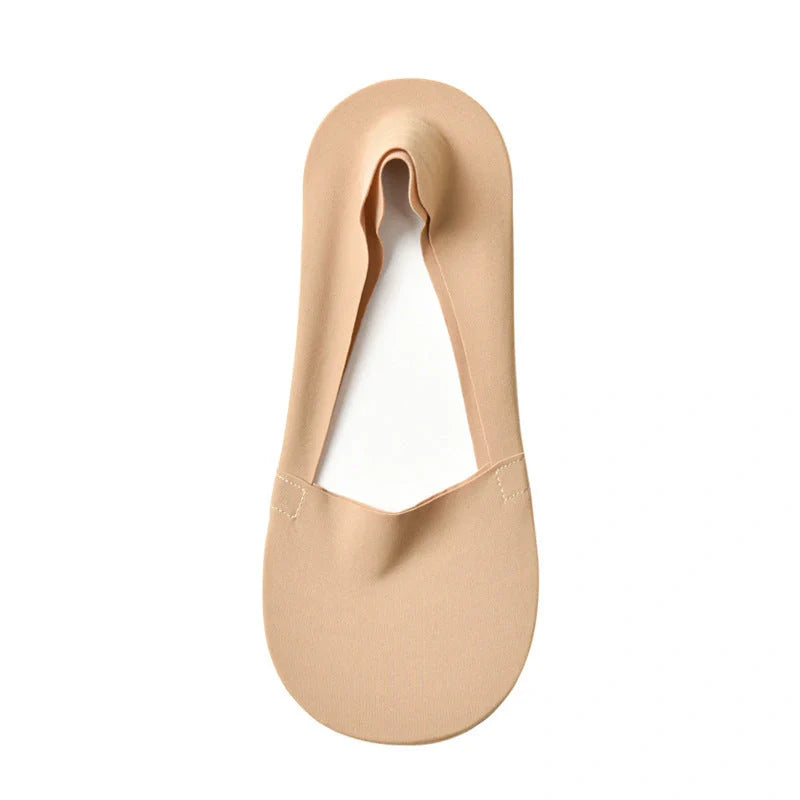 Silicone Non-Slip Shallow Boat Socks for Ladies in various colors, including black, skin, khaki, silver, and more.