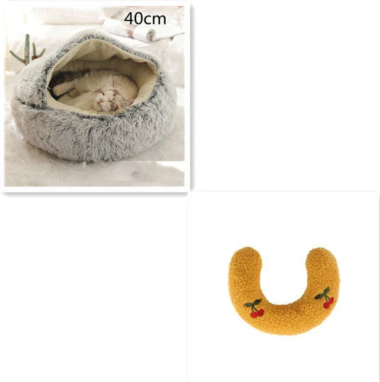 Cozy and comfortable 2-in-1 pet bed for cats and dogs, featuring plush, warm, and soft materials