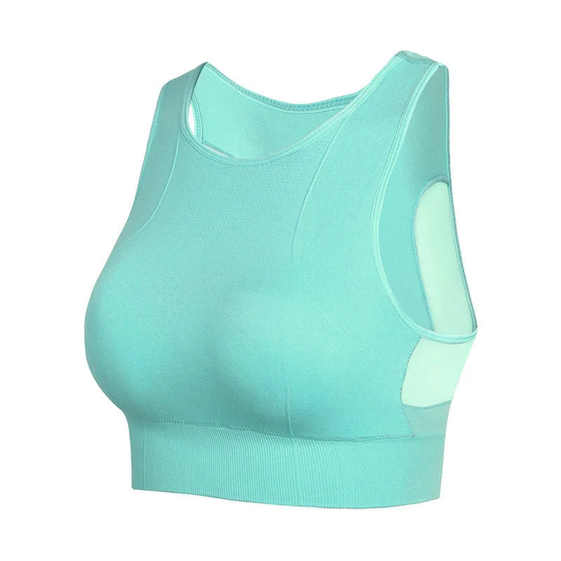 No Underwire Mesh Beauty Back Double-decker Sports Bra in various colors and sizes
