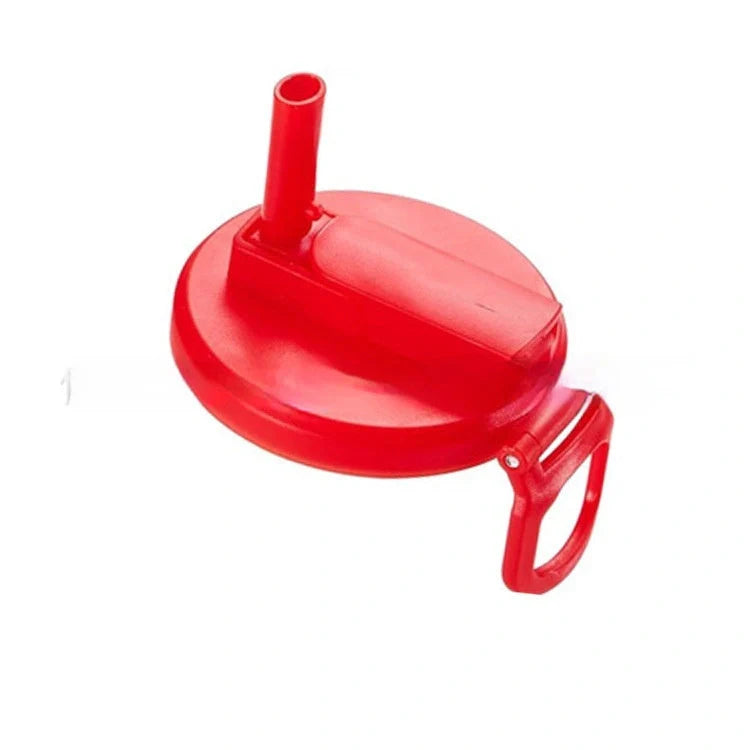 Reusable soda can lid with straw in various colours, fitting standard Coke cans