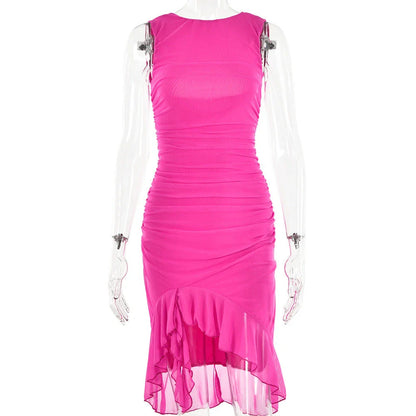 Sleeveless slim-fit mini dress in a variety of vibrant colors, perfect for summer style and comfort