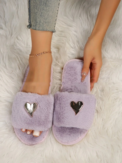 Cosy faux fur slippers in various colours for comfortable indoor wear