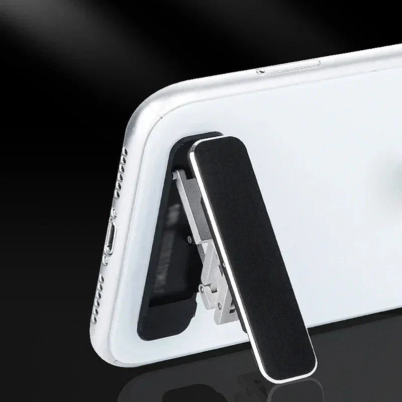 Premium aluminum alloy folding smartphone stand with adjustable viewing angle and one-second unfolding design