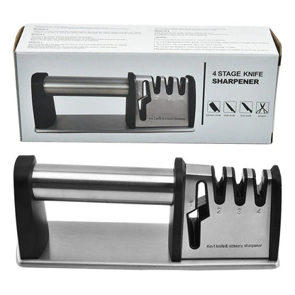 Stainless steel and ABS plastic fast knife sharpener in multiple colours