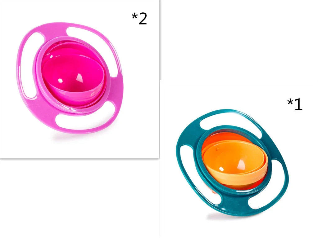 Rotating 360-degree spill-proof tableware bowl in vibrant colours