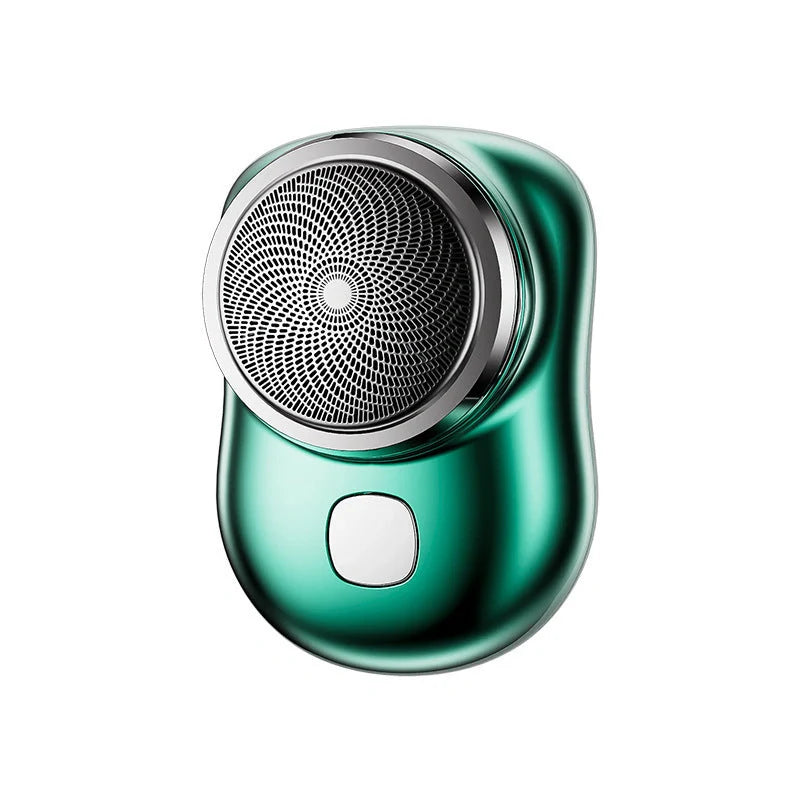 Mini Portable USB Rechargeable Electric Shaver for Men in black, blue, green, and silver