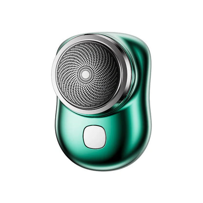 Mini Portable USB Rechargeable Electric Shaver for Men in black, blue, green, and silver