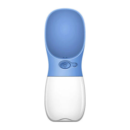 Durable and portable pet water bottle with one-touch button, suitable for outdoor activities with your furry friend