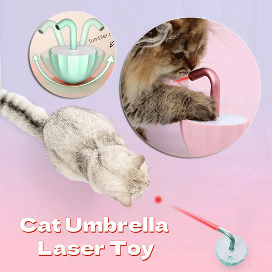 Interactive cat laser toy with bubble tea cup design and USB charging