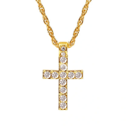 Unisex Alloy Clavicle Chain with Geometric Pendant in Silver