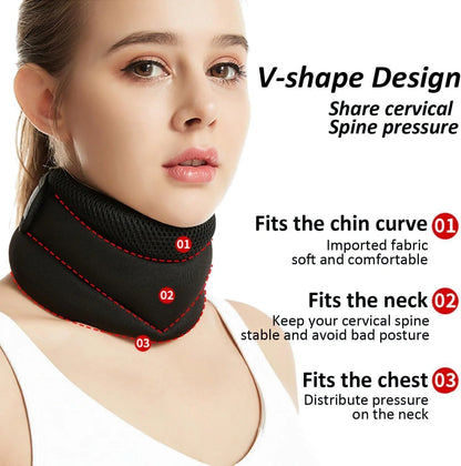 Adjustable foam cervical collar for neck pain relief and spinal support