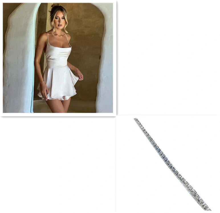 Women's suspender skirt with slim strap and satin finish in various colours