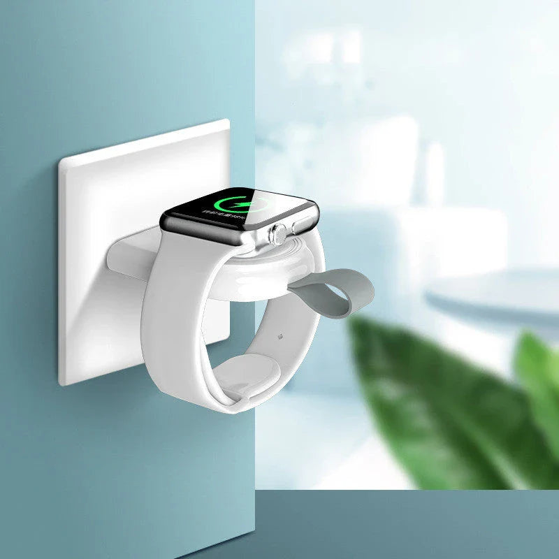 Portable wireless charger for Apple Watch with charging dock station stand and USB charging capabilities
