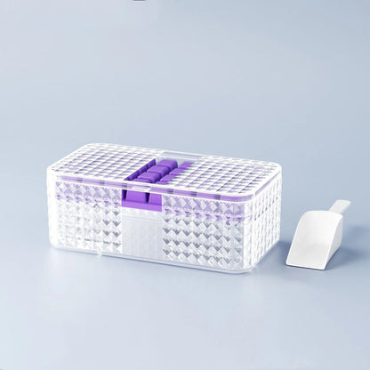 Large silicone square ice mold with lid for easy ice cube removal