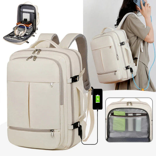 Durable and stylish travel backpack with multiple pockets, a padded laptop compartment, and versatile design for business and leisure use.
