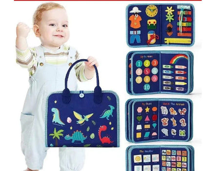 Children's felt busy board for dressing and buttoning skills development