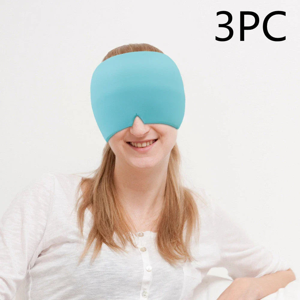 Soothing Ice Therapy Eye Mask for Headache and Migraine Relief, Flexible Gel Material, Adjustable Strap