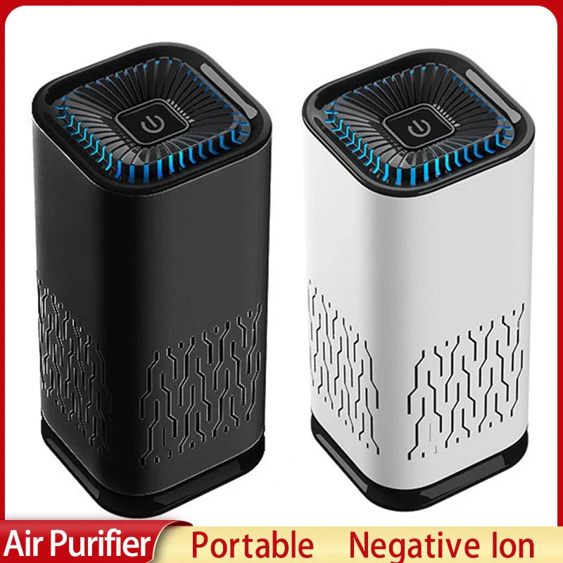 Powerful car air purifier with negative ion generator, designed to remove dust, smoke, and odors for a fresher in-car experience.
