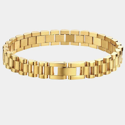Stylish titanium steel bracelet watch for women with geometric design and adjustable length.
