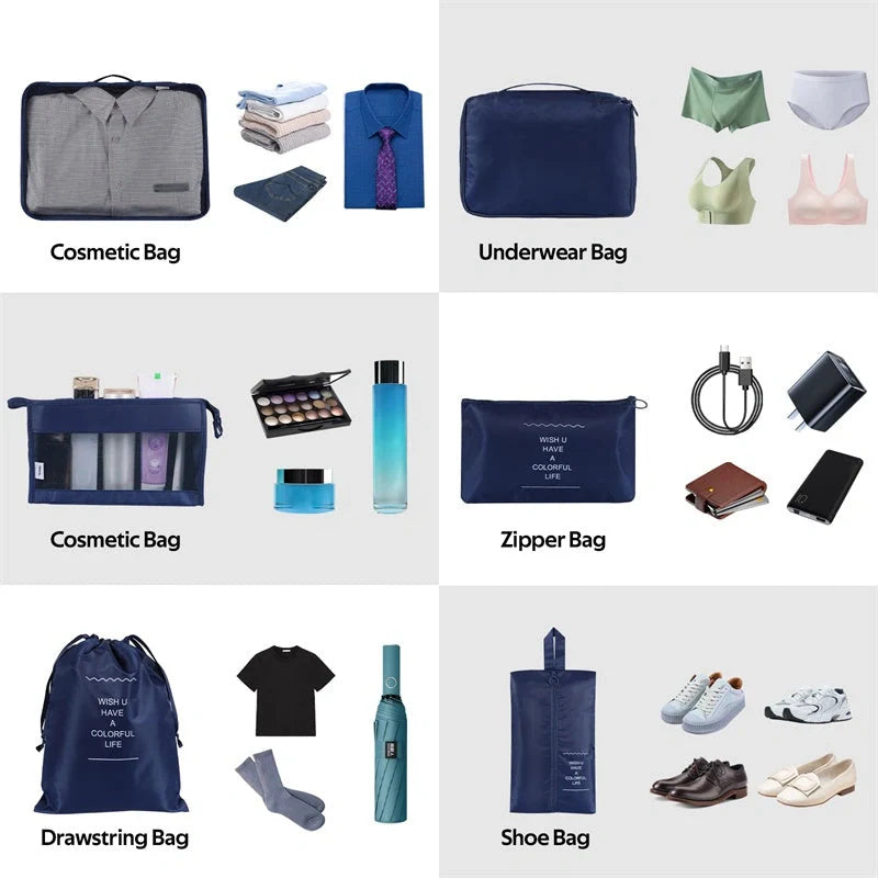 Simple solid colour polyester storage bags for home organisation in various colours