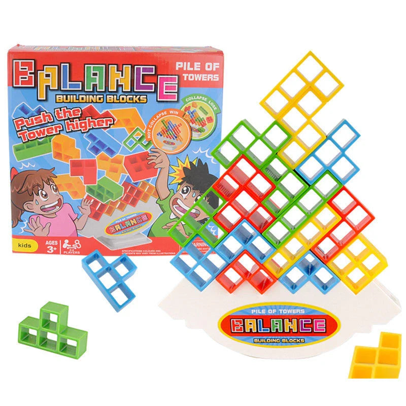 Balance Stacking Board Games for kids and adults, educational toy with plastic blocks