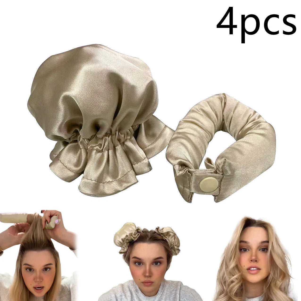 Heatless curl stick with cloth cover for safe overnight hair styling
