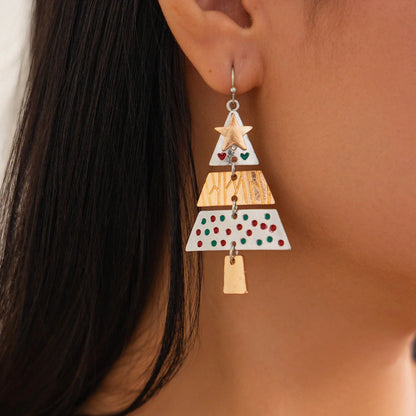 Christmas Tree Necklace and Earrings Set with unique star design