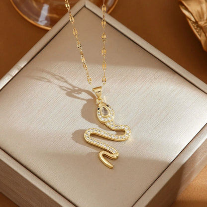 Elegant rhinestone snake necklace for women, perfect for winter fashion