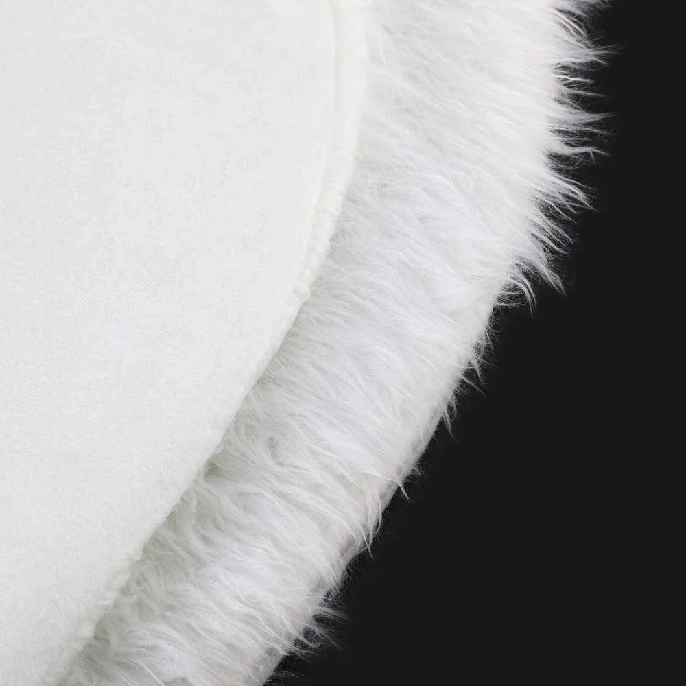 Luxurious plush Christmas tree skirt in various sizes, adding elegant charm to any holiday decor