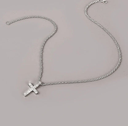 Unisex Alloy Clavicle Chain with Geometric Pendant in Silver