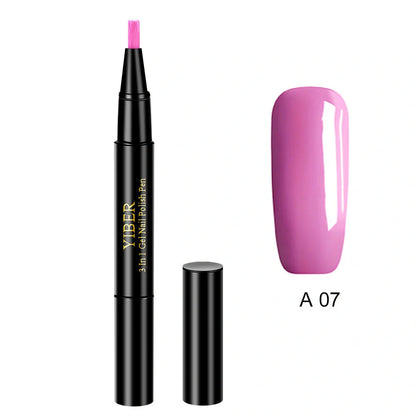 3-in-1 Gel Nail Varnish Pen with Glitter for easy one-step nail art