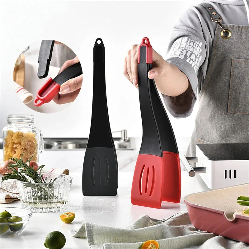3-in-1 silicone food clip spatula with detachable scraper and rotary blade