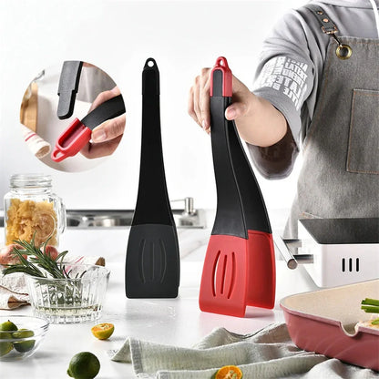 3-in-1 silicone food clip spatula with detachable scraper and rotary blade
