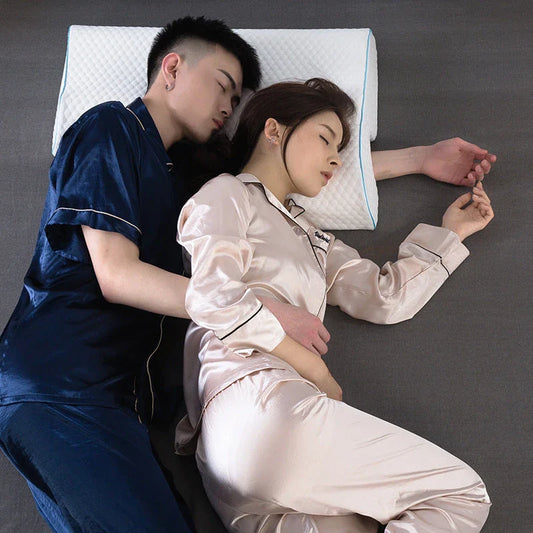 Luxurious Couple Pillow with Slow-Rebound Memory Foam, Ergonomic Design, and Customisable Options for Optimal Sleep Comfort