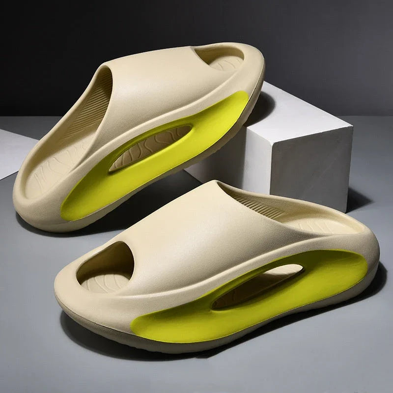 Stylish unisex beach slippers with a unique hollow, ventilated design for maximum breathability and comfort
