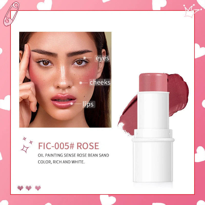 Multifunctional 3-in-1 highlighter pen for face, eyes, and lips in compact design