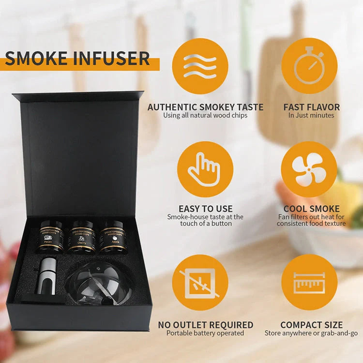 Premium charcoal smoking set with all accessories for creating delicious smoked dishes at home