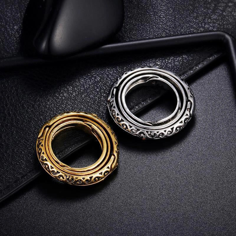 Germany Astronomical Ball Ring Necklace with flip deformation feature in silver and gold