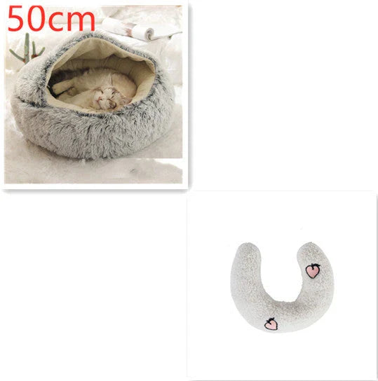 Cozy and comfortable 2-in-1 pet bed for cats and dogs, featuring plush, warm, and soft materials