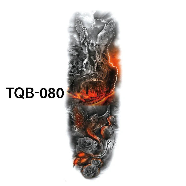 Waterproof Full Arm Tattoo Sticker in various colours for temporary body art