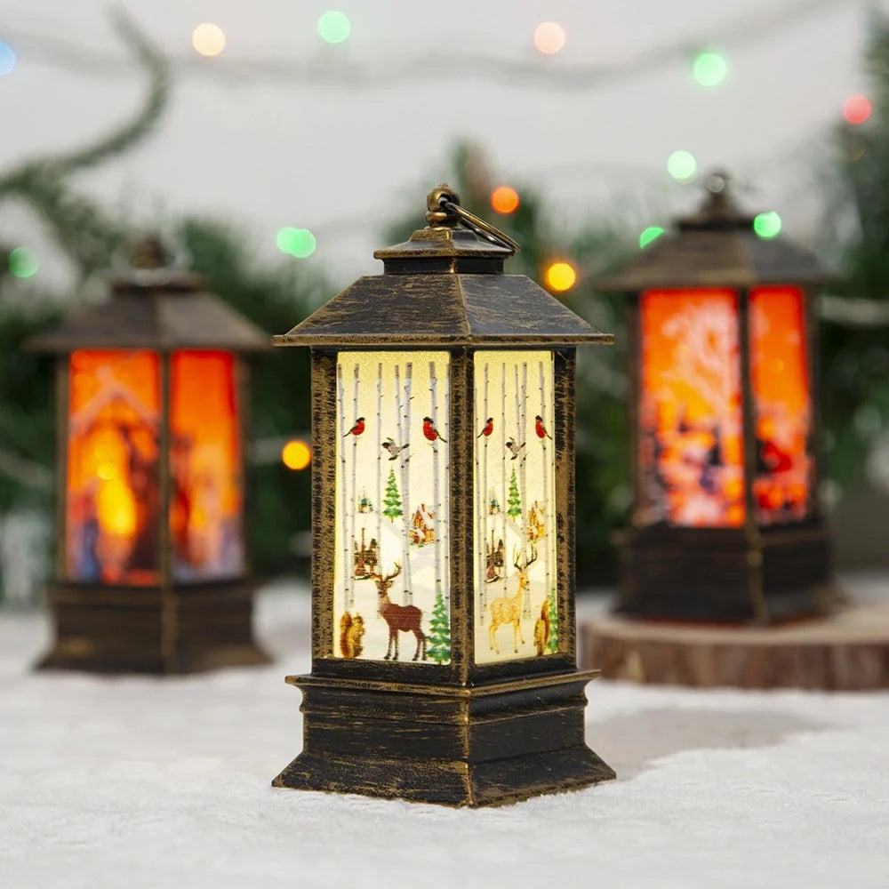 Santa Claus LED night light battery-powered hanging lantern for Christmas decoration