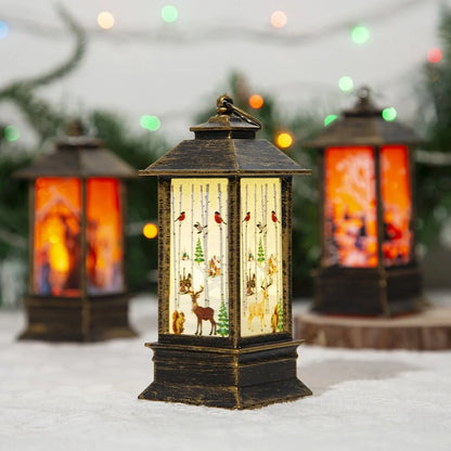 Santa Claus LED night light battery-powered hanging lantern for Christmas decoration